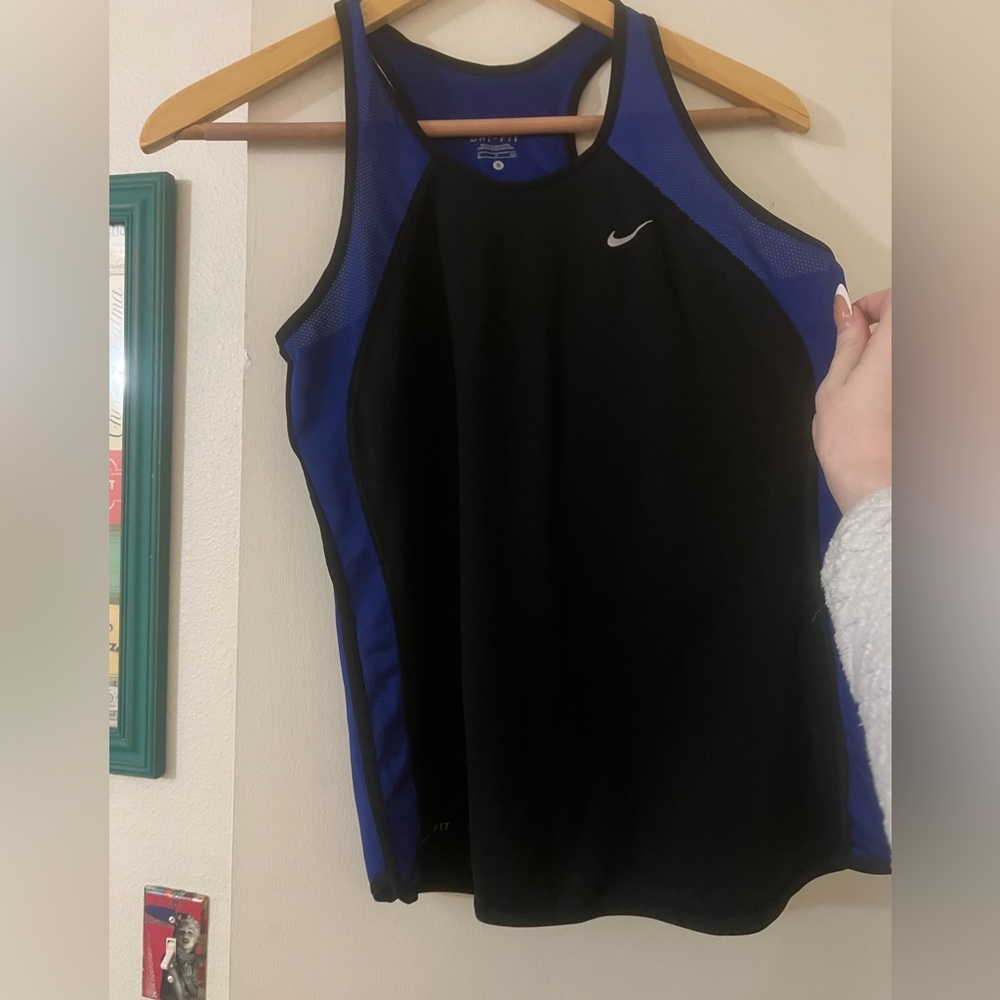 Blue and Black Nike Dri Fit Tank top size S